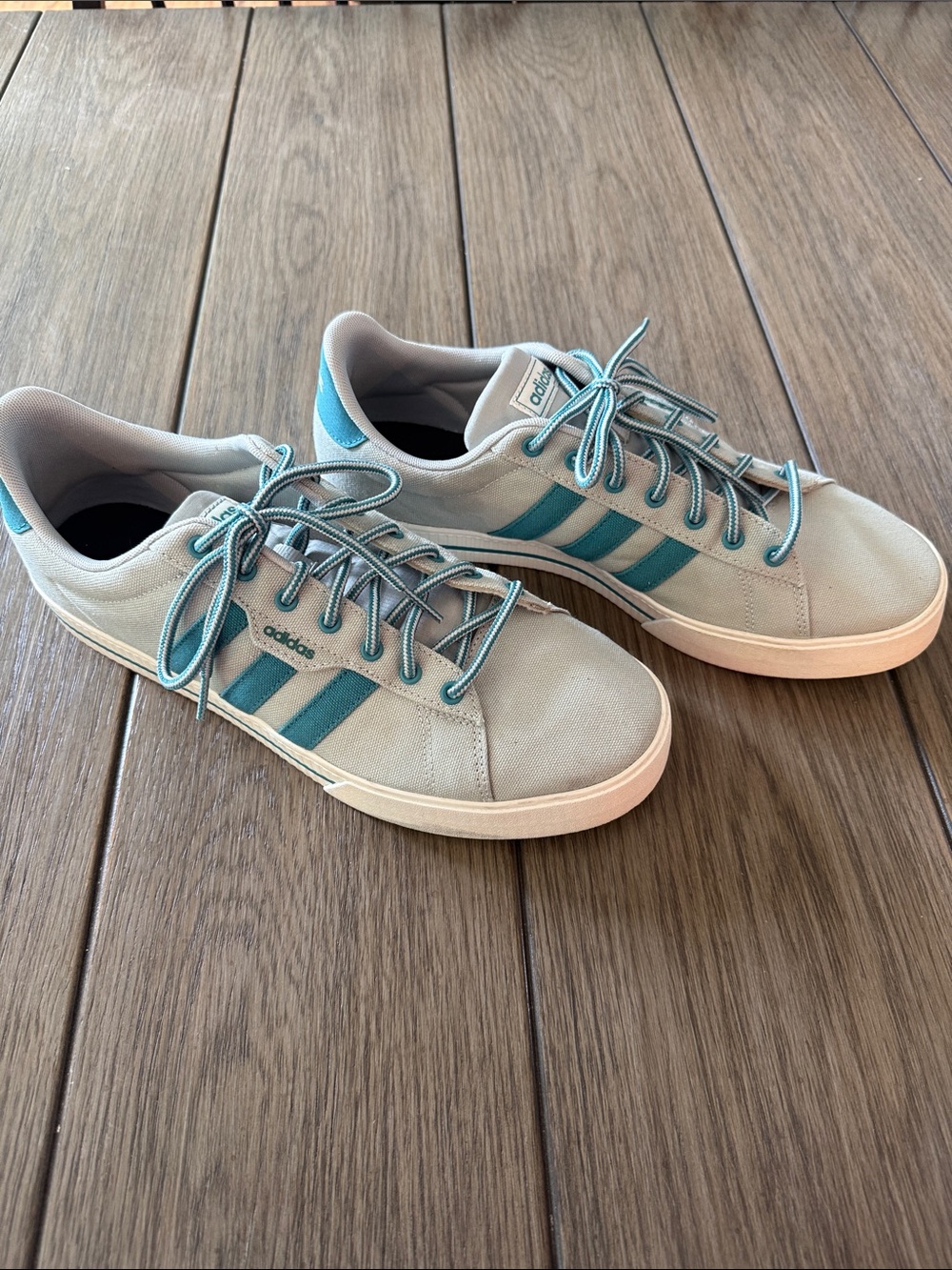 adidas Daily Arctic Fusion Gray and Teal Low-Top Sneakers